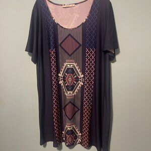 Sakurafina Women’s 3xL Dress Abstract Blue Pink